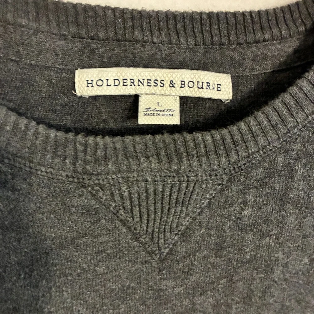 Holderness & Bourne Knit Sweater Men's L Charcoal Preppy Sporty Golf Shawn Koch